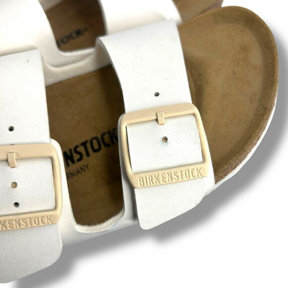 Birkenstock Women's Arizona Birko-Flor Sandals Size 37 US Size 6 Beige Cream EUC - Picture 12 of 13